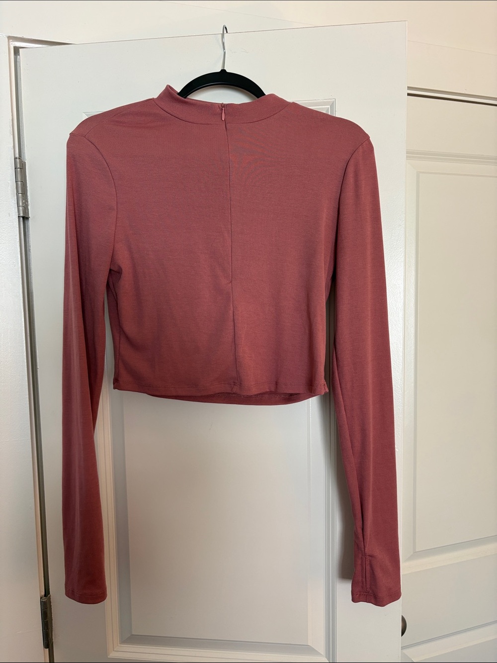 fab'rik Rose Mauve Long Sleeve Crop Top